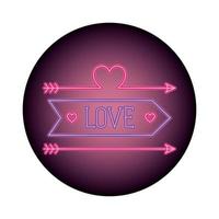 love label in neon light, valentines day vector