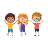 children standing on white background vector