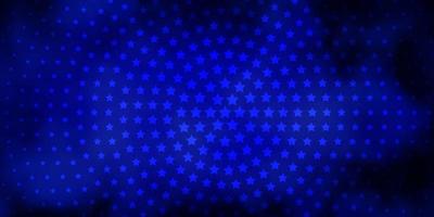 Dark BLUE vector background with colorful stars.