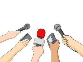 Cartoon Illustration of Journalists vector