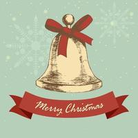 Christmas Bell In Vintage Colour vector