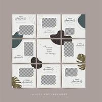 social media puzzle frame grid post template for fashion sale promotion Premium Vector