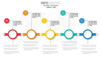 Elementos de infografía empresarial con 5 secciones o pasos. vector