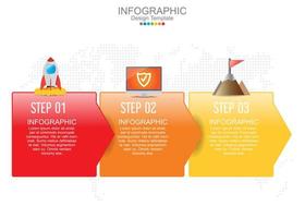 plantilla de infografía vectorial con tres opciones e iconos. vector