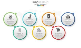 Business infographic elements with 7 sections or steps vector