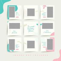 trendy social media puzzle post template for fashion feminine product advertisement premium vector