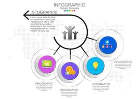 plantilla de infografía vectorial con cuatro opciones e iconos. vector