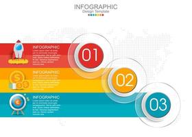 plantilla de infografía vectorial con tres opciones e iconos. vector