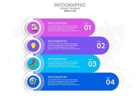 Vector infographic template with four options and icons.