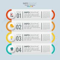 Business infographic elements with 4 sections or steps vector