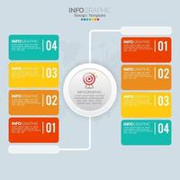 Business infographic elements with 4 sections or steps vector