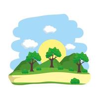 Outdoor landscape scene vector