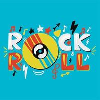 inspirational and motivational hand drawn concept Rock and Roll vector