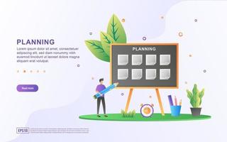 concepto de horario o horario de clases, creación de un plan de estudio personal vector