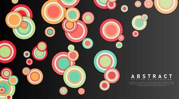 Overlapping circle shapes with pastel color black background vector