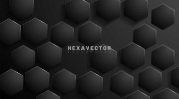 Fondo de vector abstracto negro hexagonal