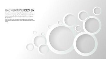 White circle rings with overlapping shadows background vector