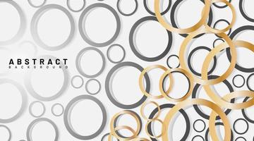 Abstract overlapping golden and gray circles background vector