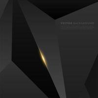 Black gray polygon background with gold light effect
