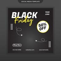 Plantilla de venta de viernes negro de redes sociales. fácil de usar. vector premium