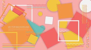 Abstract memphis background geometric elements vector
