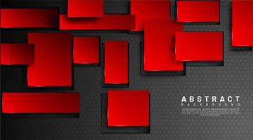 Abstract 3d geometric red squares background vector