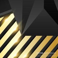 Black gray polygon with gold light effect background