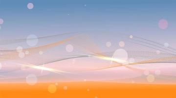 Abstract background with shiny waves and bokeh light vector