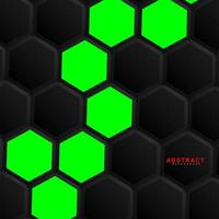 Fondo de geometría hexagonal verde vector abstracto