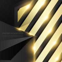 Gray polygon with gold light effect and gold rectangle background vector