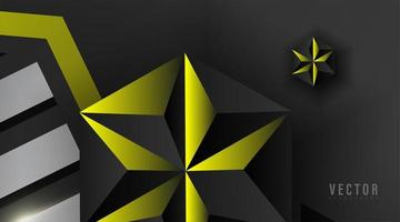 Abstract geometric shapes with yellow colors background vector