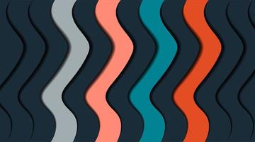 Wavy design overlapping with shadows. vector abstract background