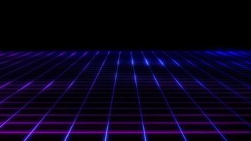 Schleife futuristischer Neon-Gitterlinienhintergrund video