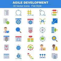 Agile Development Icons Flat vector