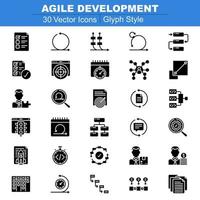 Agile Development Icons Glyph vector