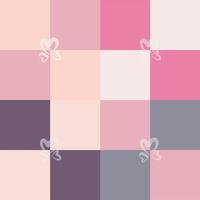 Hearts on colored squares for Valentine's Day in vintage style for card and background. vector