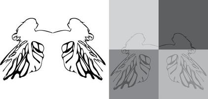 Angel wings pattern on gray backgrounds with an angel wings silhouette vector