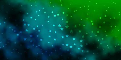 Dark Blue, Green vector pattern with abstract stars.