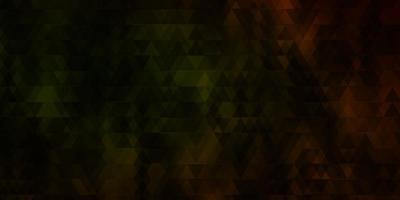 Dark Green, Yellow vector background with lines, triangles.