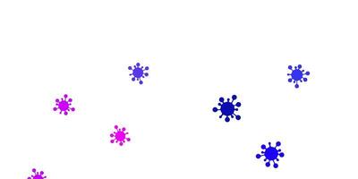 Light pink, blue vector backdrop with virus symbols.