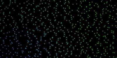 Dark Blue, Green vector background with colorful stars.