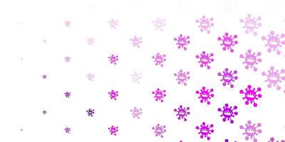Light purple vector backdrop with virus symbols.