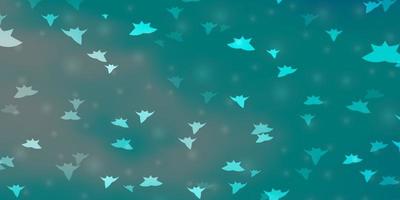 Light Blue, Green vector background with colorful stars.