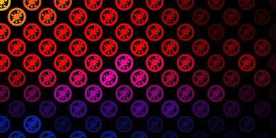 Dark Blue, Red vector backdrop with virus symbols.