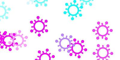 Light pink, blue vector backdrop with virus symbols.