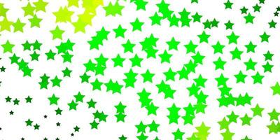 Dark Blue, Green vector template with neon stars.