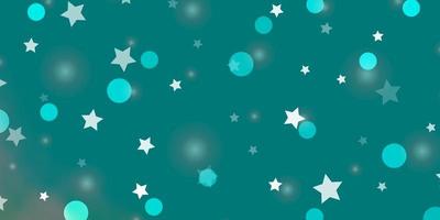 Light Blue, Green vector texture with circles, stars.