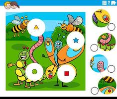 match pieces task with insects characters vector