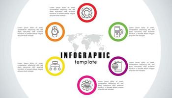 Estadísticas de plantilla de infografía con mapas del planeta tierra vector