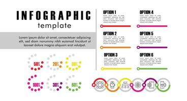 Plantilla de infografía con estadísticas en fondo blanco. vector